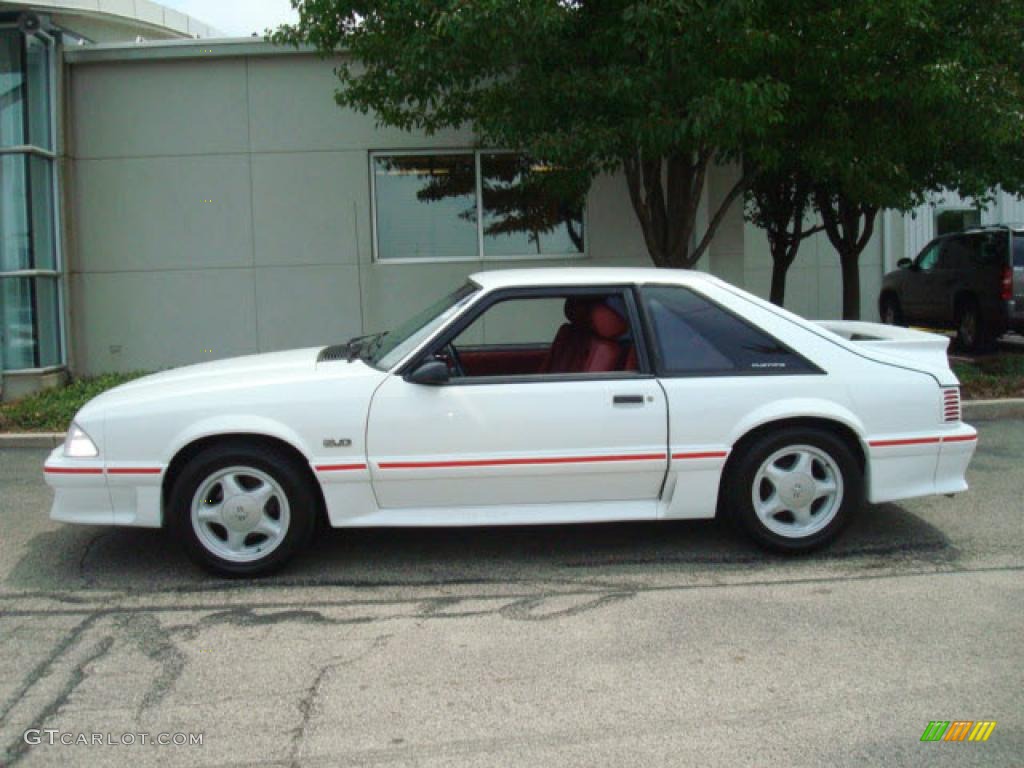 1988 Mustang GT Fastback - Oxford White / Red photo #1