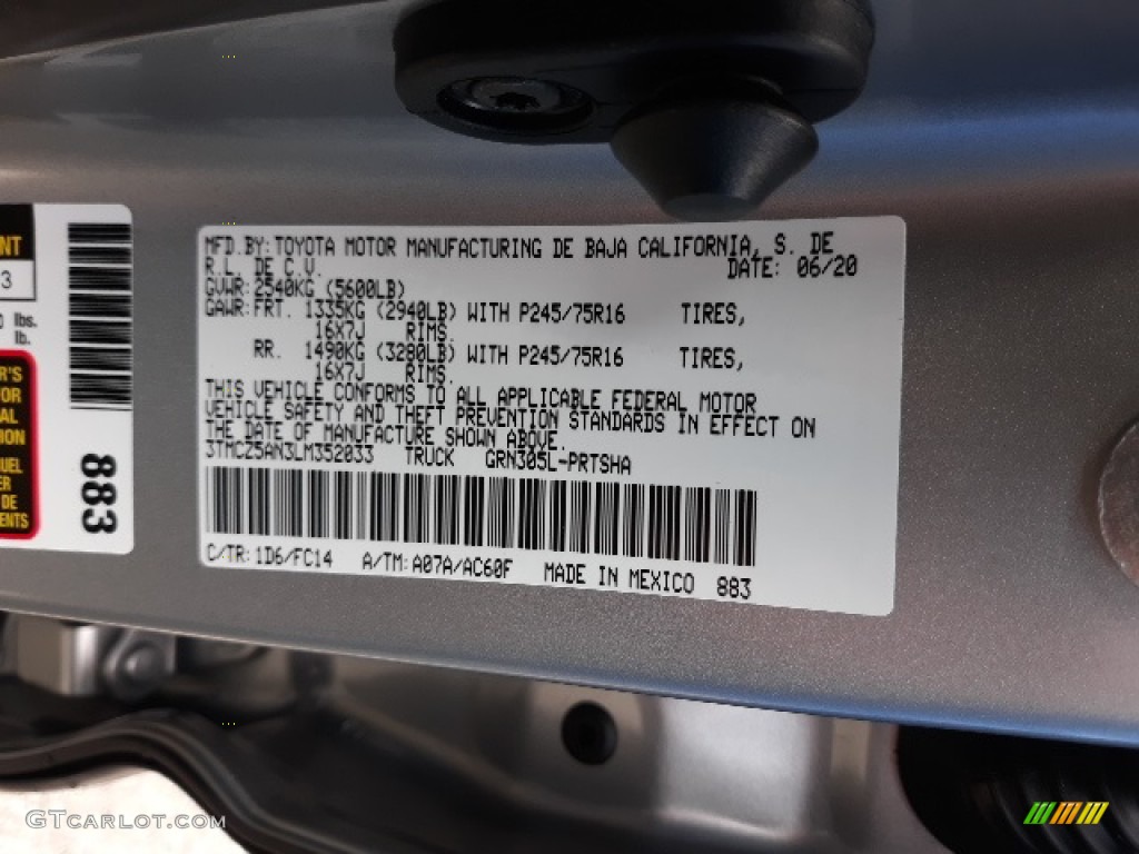 2020 Tacoma SR5 Double Cab 4x4 - Silver Sky Metallic / Cement photo #42