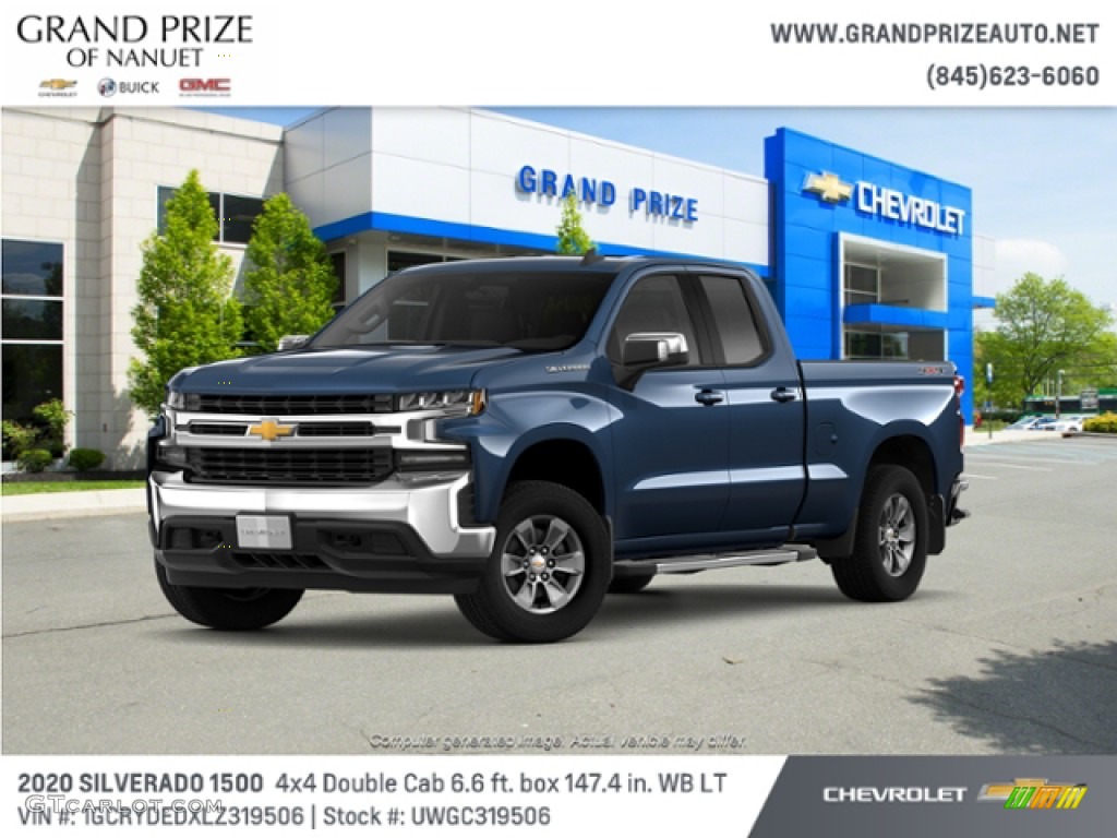 2020 Silverado 1500 LT Double Cab 4x4 - Northsky Blue Metallic / Jet Black photo #1