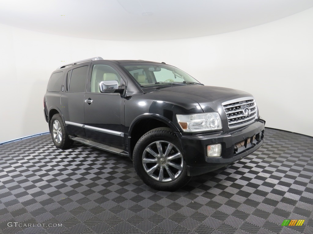 2008 QX 56 4WD - Liquid Onyx Black / Charcoal photo #5