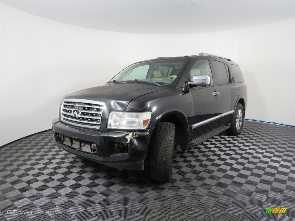 2008 QX 56 4WD - Liquid Onyx Black / Charcoal photo #10