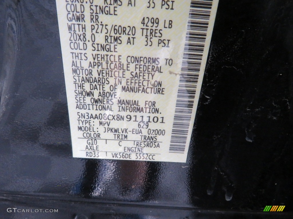 2008 QX 56 4WD - Liquid Onyx Black / Charcoal photo #45
