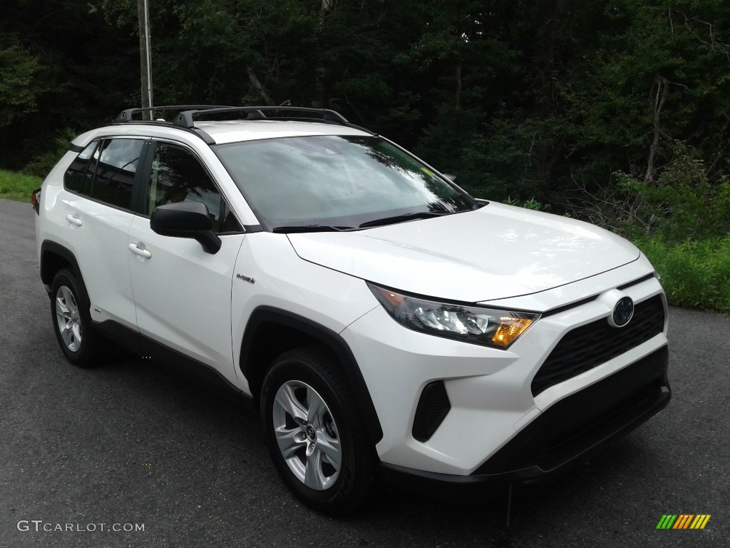 Super White 2019 Toyota RAV4 LE AWD Hybrid Exterior Photo #139103990