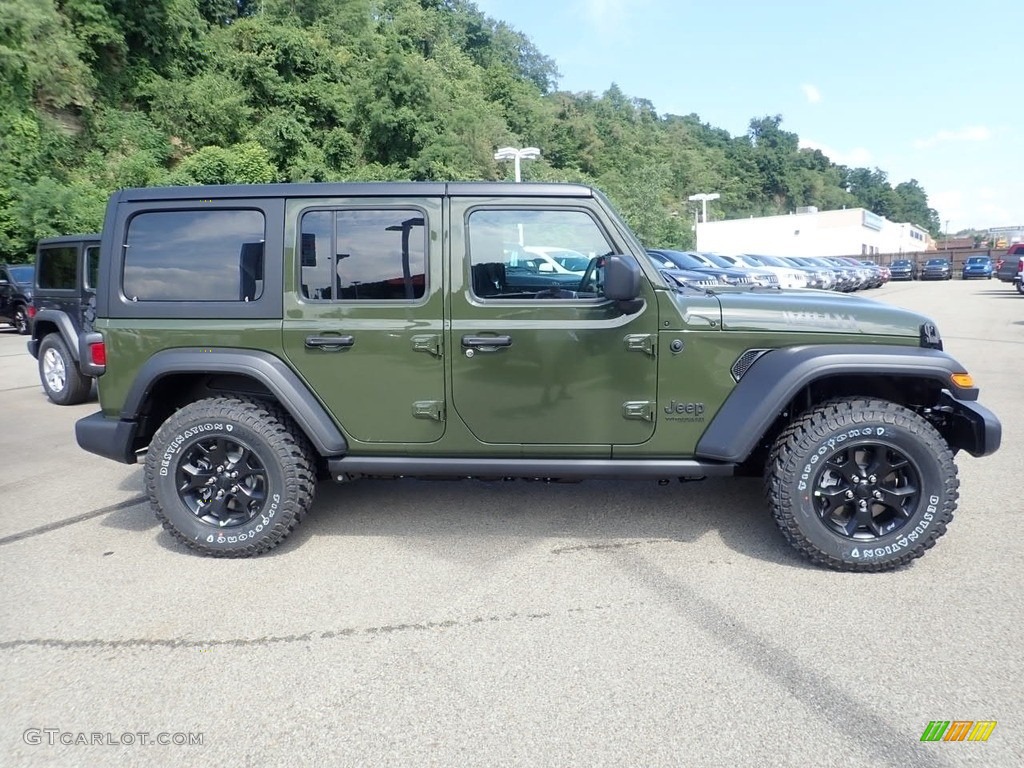 2020 Wrangler Unlimited Willys 4x4 - Sarge Green / Black photo #4