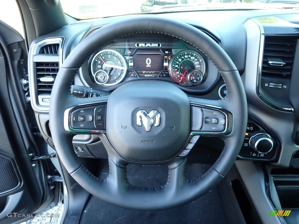 2020 Ram 1500 Big Horn Built to Serve Edition Crew Cab 4x4 Black Steering Wheel Photo #139105021