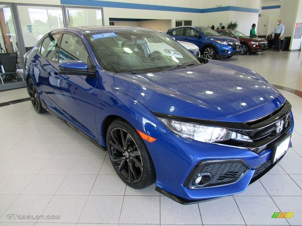 Aegean Blue Metallic 2017 Honda Civic Sport Touring Hatchback Exterior Photo #139105285