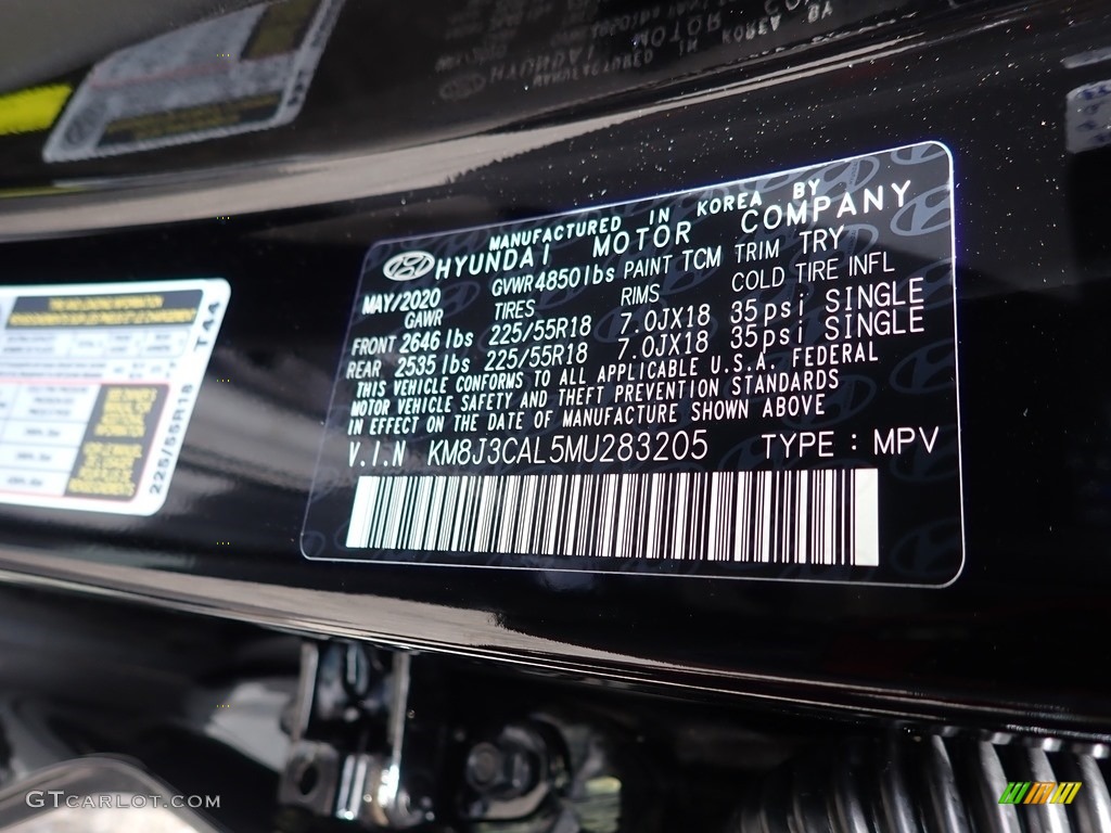 2021 Hyundai Tucson SEL AWD Color Code Photos