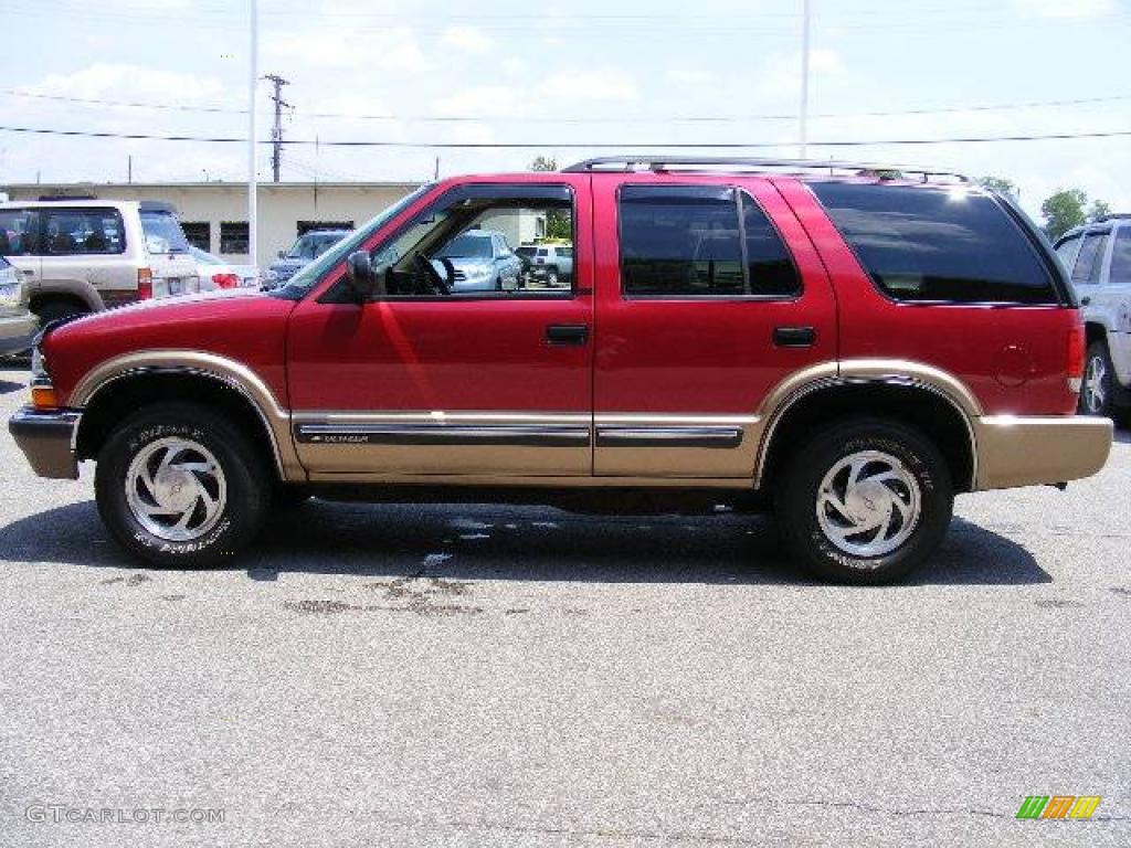 2000 Blazer LT 4x4 - Majestic Red Metallic / Beige photo #6