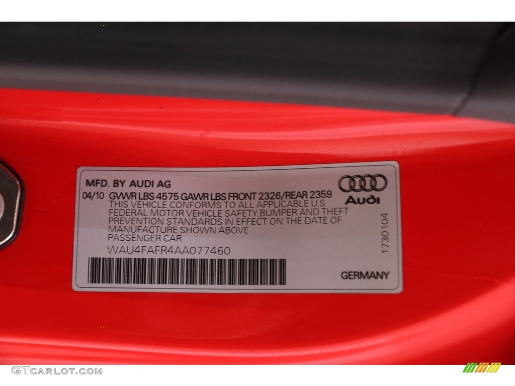 2010 A5 2.0T quattro Coupe - Brilliant Red / Black photo #30