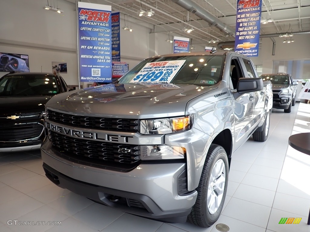2020 Silverado 1500 Custom Crew Cab 4x4 - Satin Steel Metallic / Jet Black photo #1