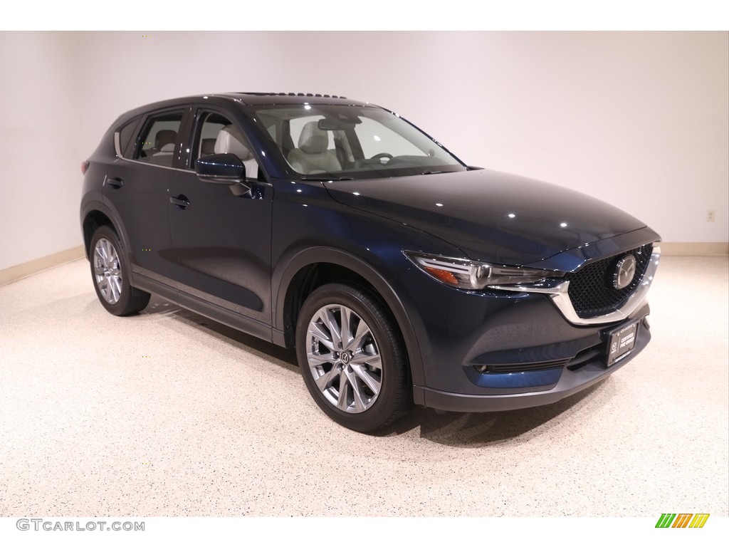 2017 CX-5 Grand Touring AWD - Deep Crystal Blue Mica / Parchment photo #1