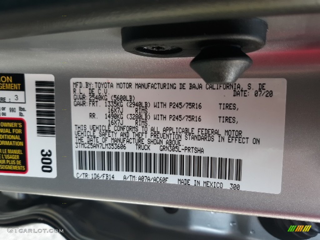 2020 Tacoma SR5 Double Cab 4x4 - Silver Sky Metallic / Cement photo #40