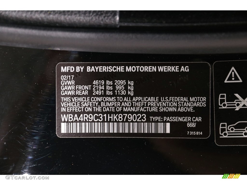 2017 BMW 4 Series 430i xDrive Coupe Color Code Photos