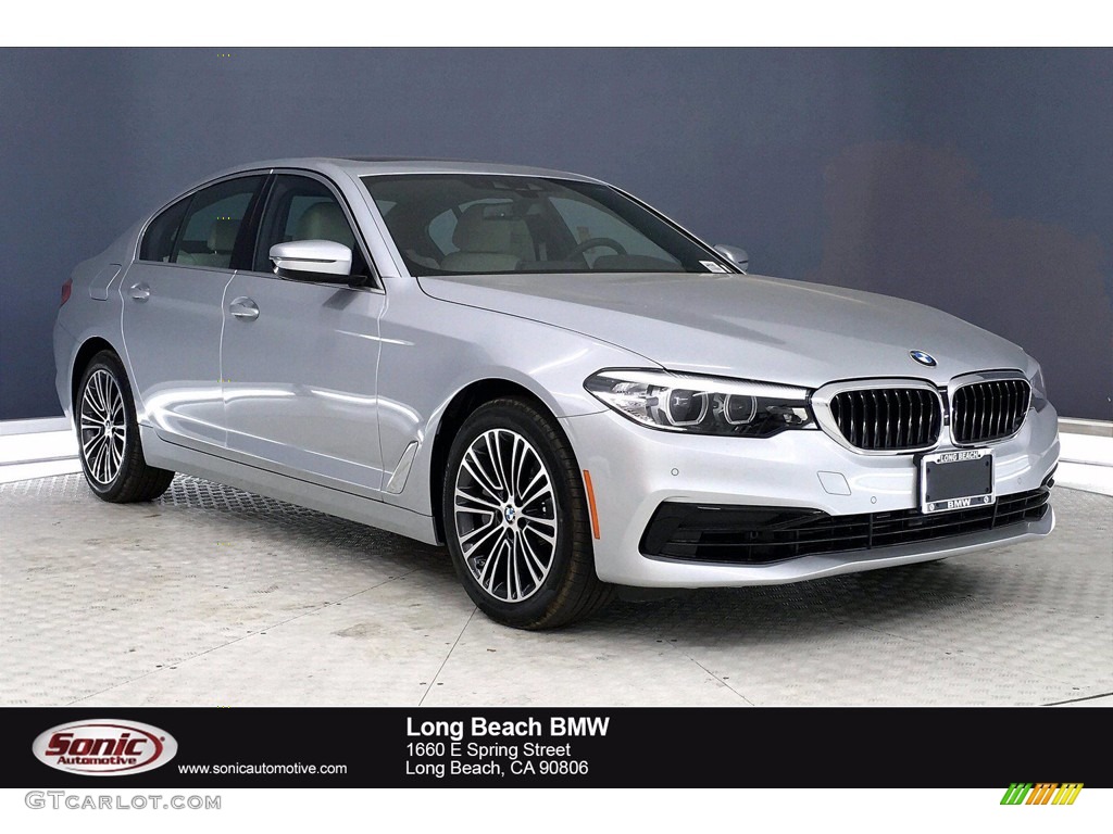 2020 5 Series 540i Sedan - Glacier Silver Metallic / Ivory White photo #1