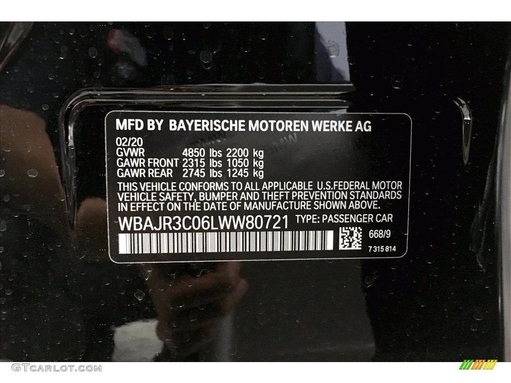 2020 5 Series 530i Sedan - Jet Black / Black photo #18