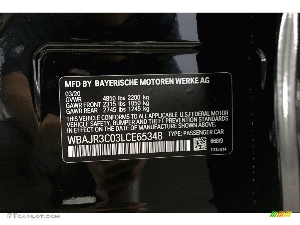 2020 5 Series 530i Sedan - Jet Black / Black photo #18
