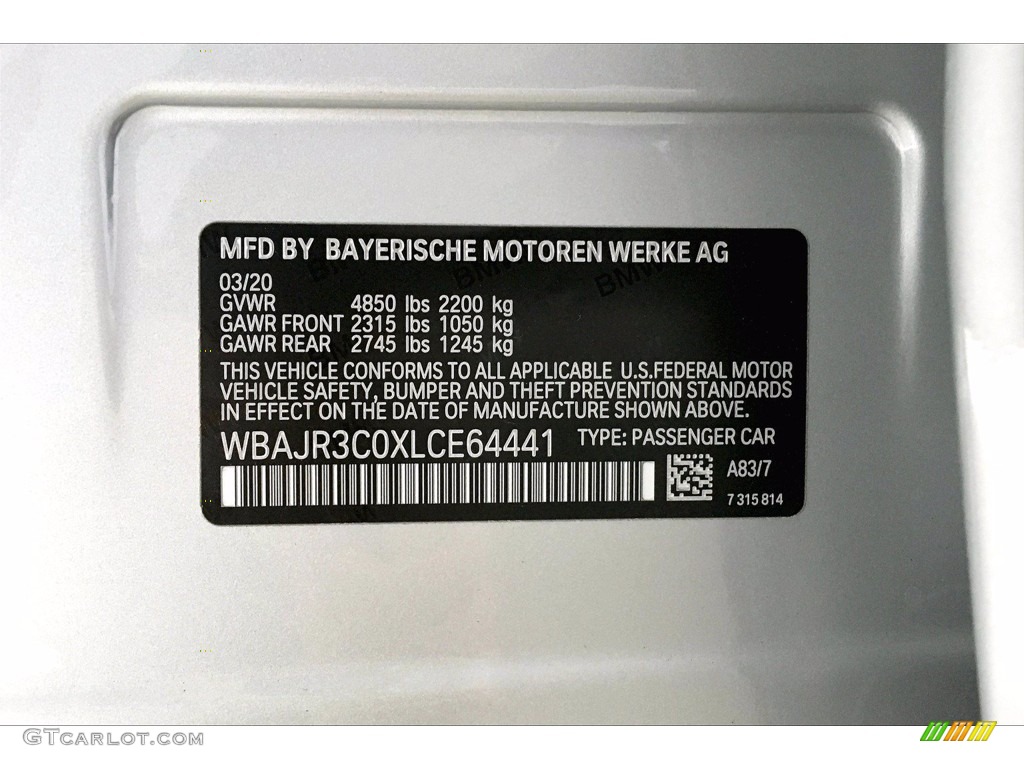 2020 5 Series 530i Sedan - Glacier Silver Metallic / Black photo #18