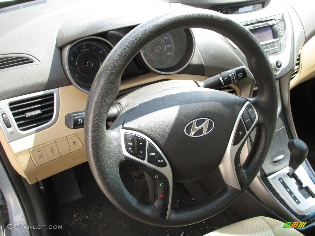 2012 Elantra GLS - Blue Sky Metallic / Beige photo #16