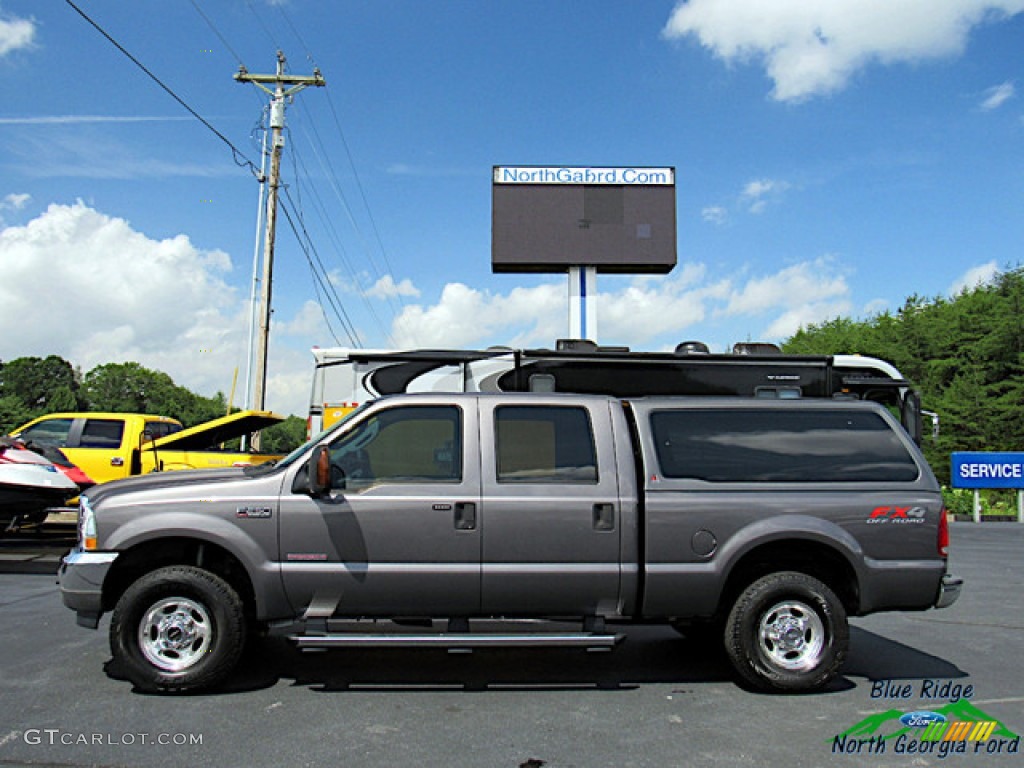 2004 F250 Super Duty Lariat Crew Cab 4x4 - Dark Shadow Grey Metallic / Medium Flint photo #2