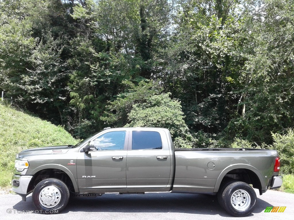 2020 3500 Laramie Crew Cab 4x4 - Olive Green Pearl / Mountain Brown/Light Frost Beige photo #1