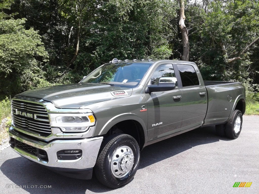 2020 3500 Laramie Crew Cab 4x4 - Olive Green Pearl / Mountain Brown/Light Frost Beige photo #2