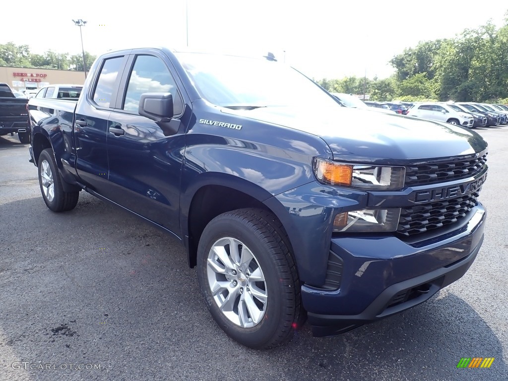 2020 Silverado 1500 Custom Double Cab 4x4 - Northsky Blue Metallic / Jet Black photo #7