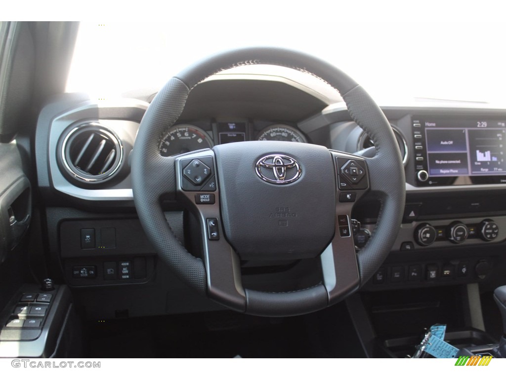 2020 Toyota Tacoma TRD Sport Double Cab TRD Cement/Black Steering Wheel Photo #139138304