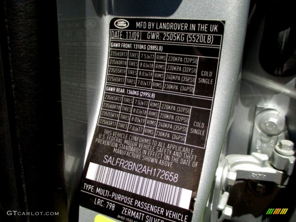 2010 LR2 HSE - Zermatt Silver Metallic / Storm photo #78