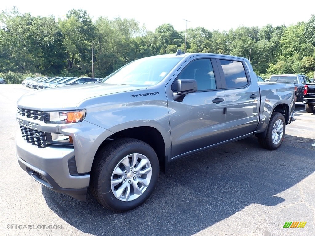 2020 Silverado 1500 Custom Crew Cab 4x4 - Satin Steel Metallic / Jet Black photo #1