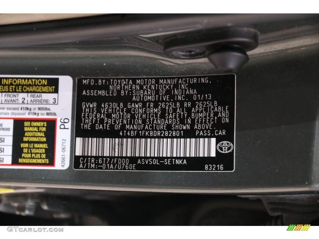 2013 Camry LE - Cypress Green Metallic / Ivory photo #22