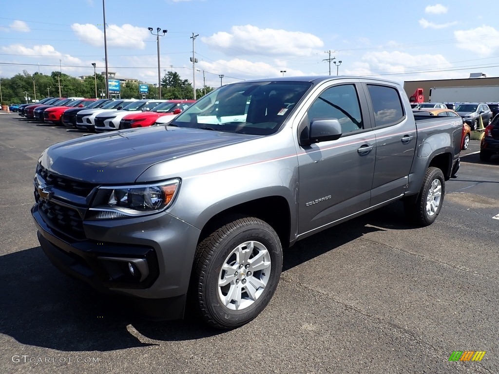 Satin Steel Metallic 2021 Chevrolet Colorado LT Crew Cab 4x4 Exterior Photo #139148825
