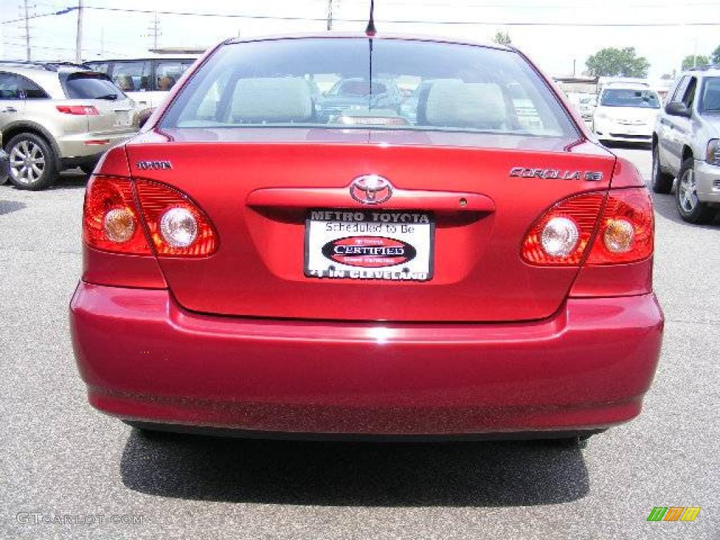 2006 Corolla LE - Impulse Red Pearl / Stone photo #4