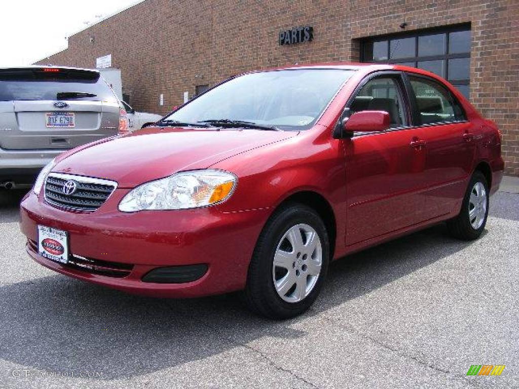 2006 Corolla LE - Impulse Red Pearl / Stone photo #7