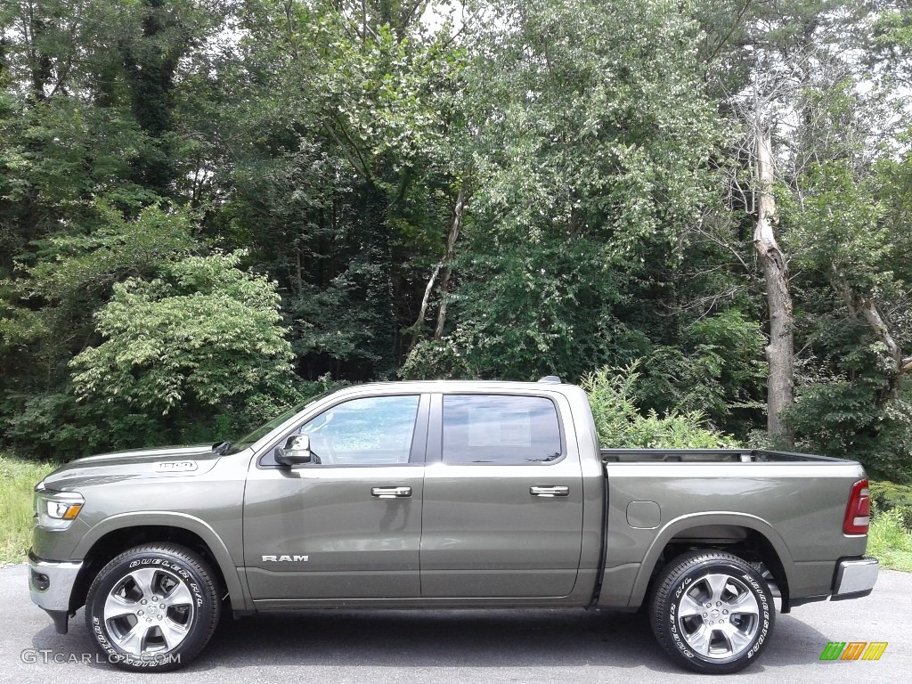 2020 1500 Laramie Crew Cab 4x4 - Olive Green Pearl / Light Frost Beige/Mountain Brown photo #1