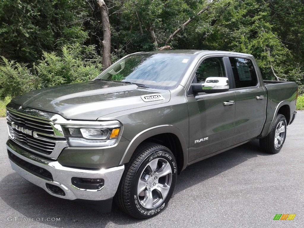 2020 1500 Laramie Crew Cab 4x4 - Olive Green Pearl / Light Frost Beige/Mountain Brown photo #2
