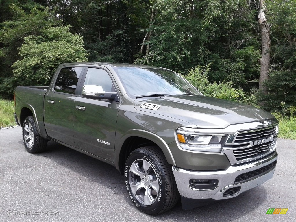 2020 1500 Laramie Crew Cab 4x4 - Olive Green Pearl / Light Frost Beige/Mountain Brown photo #4
