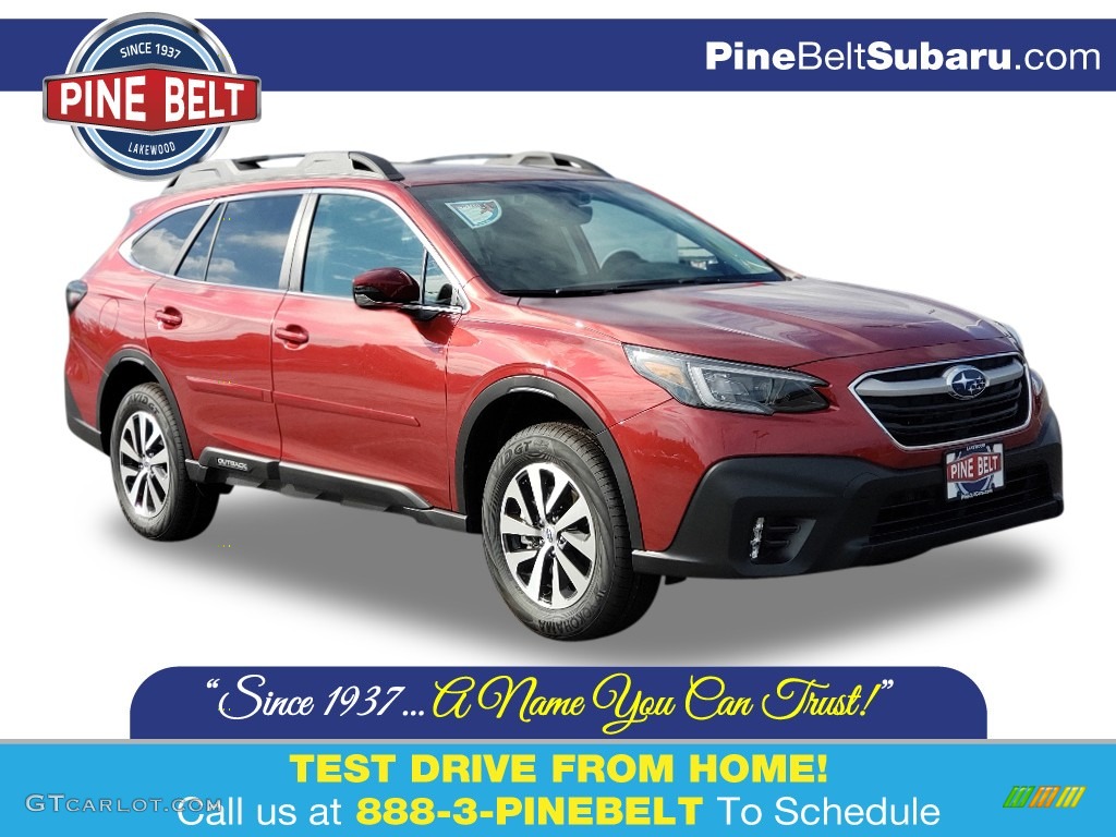 2020 Outback 2.5i Premium - Crimson Red Pearl / Slate Black photo #1