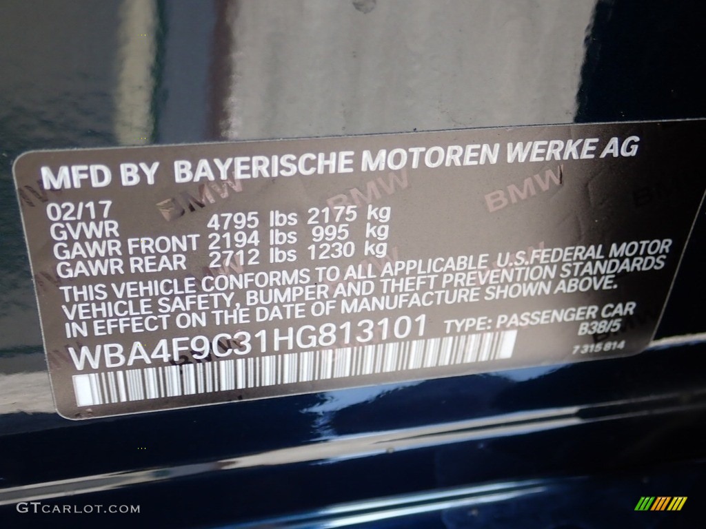 2017 BMW 4 Series 430i xDrive Gran Coupe Color Code Photos