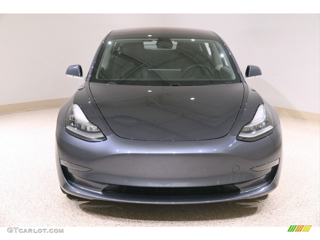 2018 Model 3 Long Range - Midnight Silver Metallic / Black photo #2