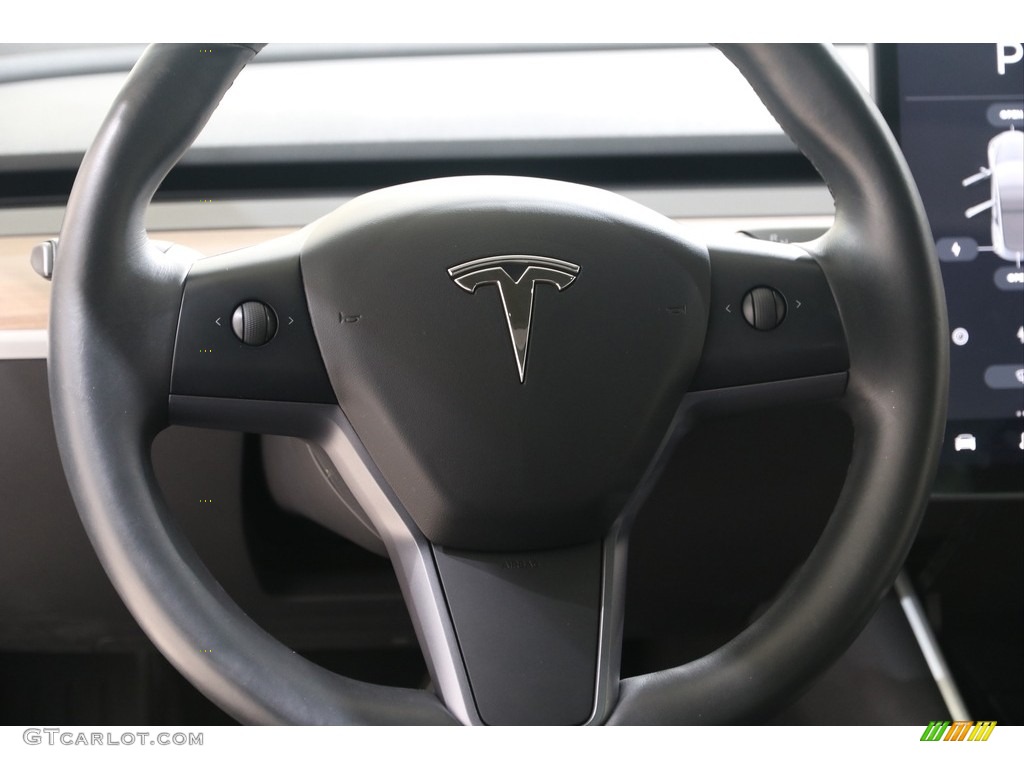 2018 Tesla Model 3 Long Range Black Steering Wheel Photo #139174332