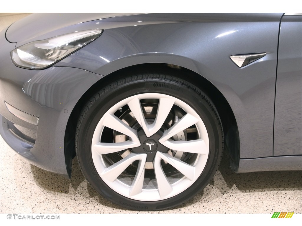 2018 Model 3 Long Range - Midnight Silver Metallic / Black photo #29