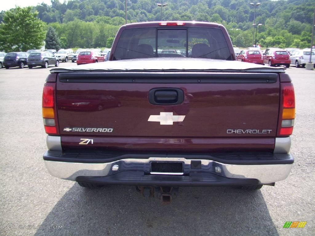 1999 Silverado 1500 LS Extended Cab 4x4 - Dark Carmine Red Metallic / Medium Gray photo #4