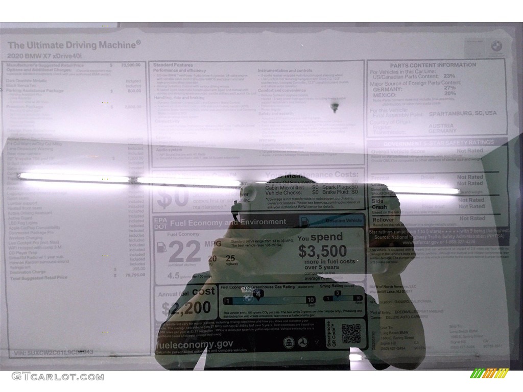 2020 X7 xDrive40i - Dark Graphite Metallic / Black photo #17