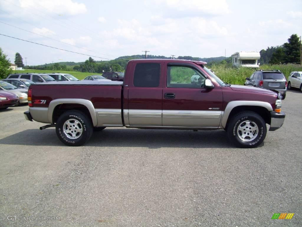 1999 Silverado 1500 LS Extended Cab 4x4 - Dark Carmine Red Metallic / Medium Gray photo #6