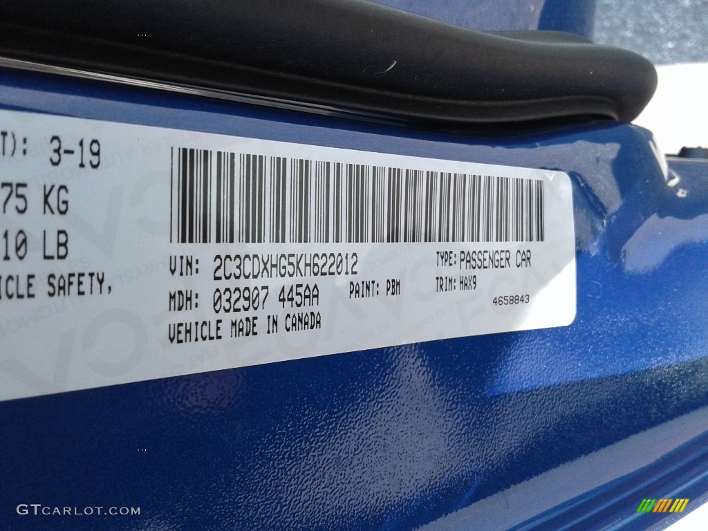 2019 Charger Color Code PBM for Indigo Blue Photo #139179339