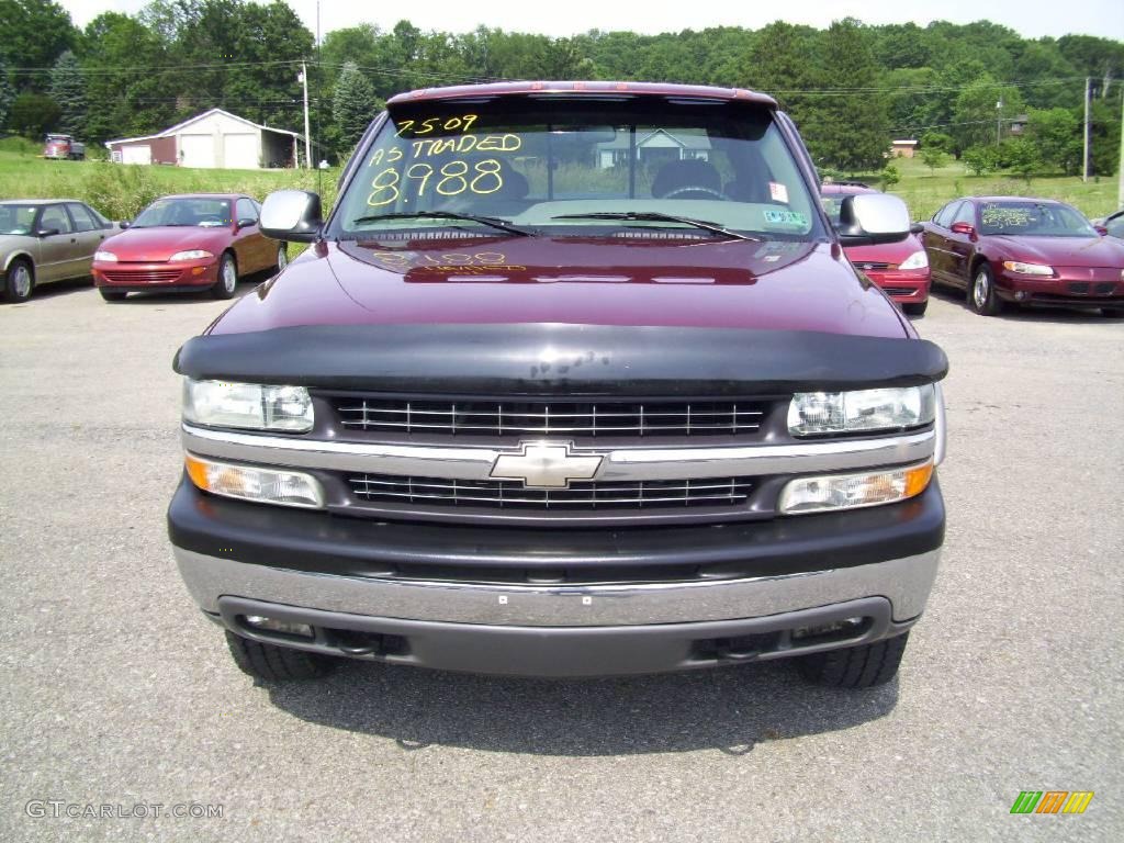 1999 Silverado 1500 LS Extended Cab 4x4 - Dark Carmine Red Metallic / Medium Gray photo #8