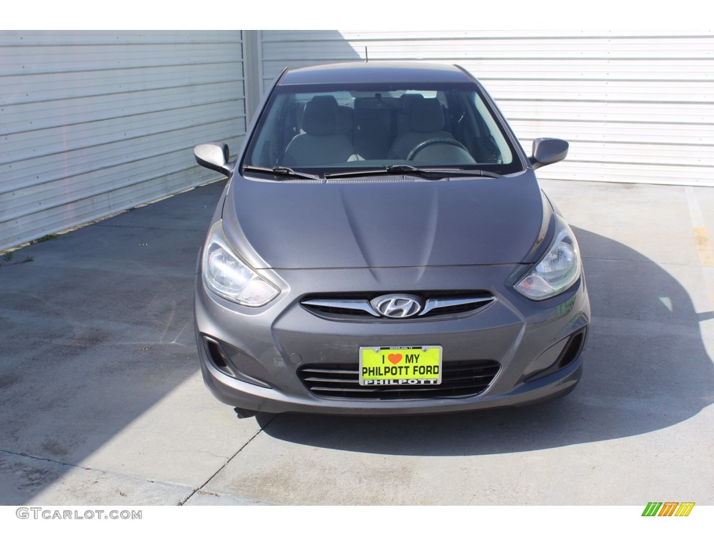 2012 Accent GLS 4 Door - Cyclone Gray / Gray photo #3