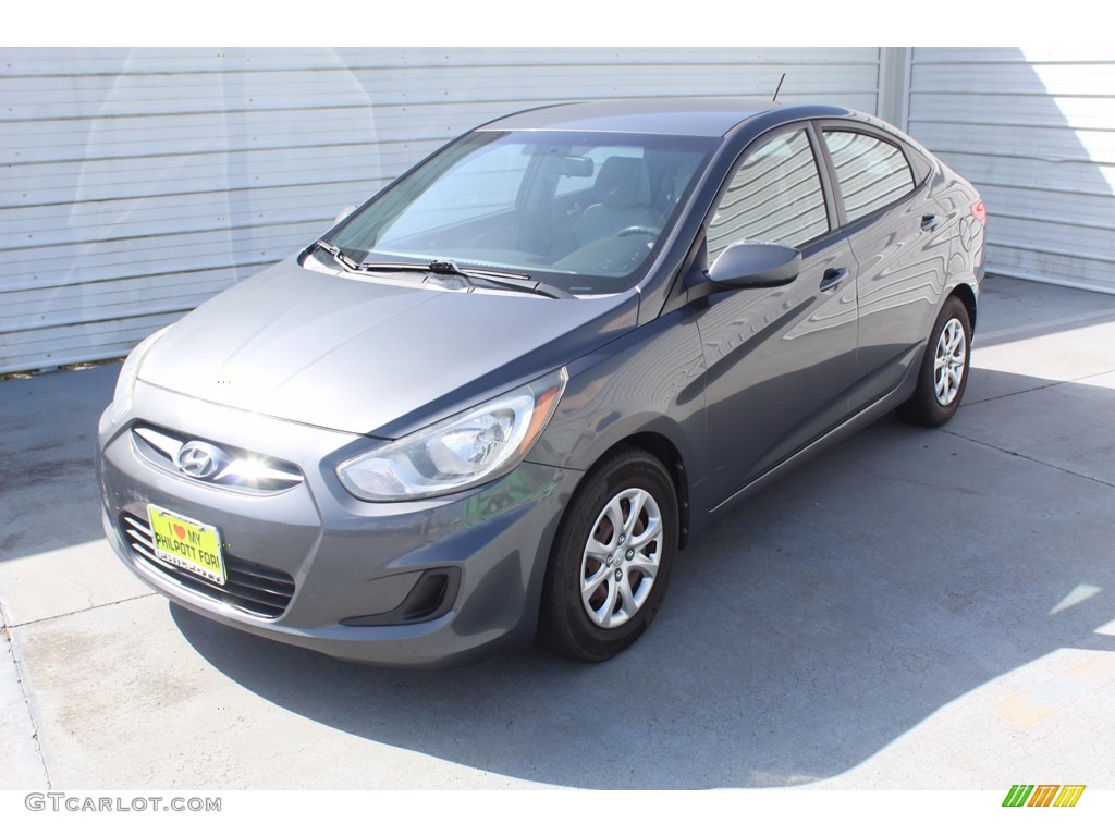 2012 Accent GLS 4 Door - Cyclone Gray / Gray photo #4