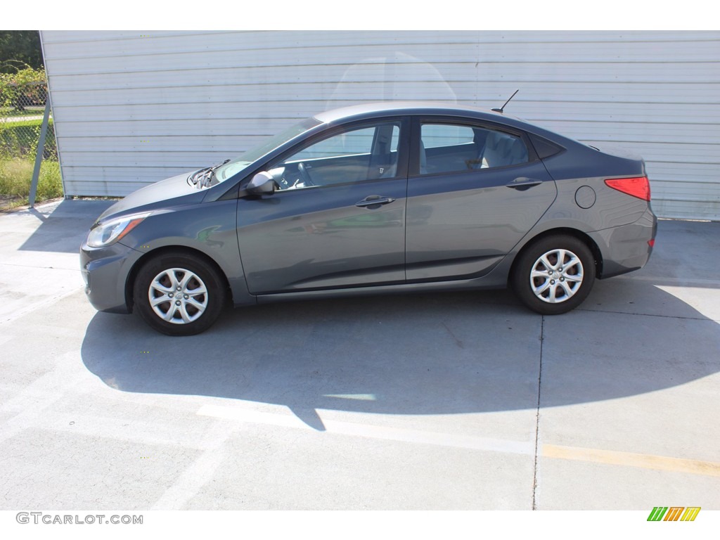 2012 Accent GLS 4 Door - Cyclone Gray / Gray photo #7