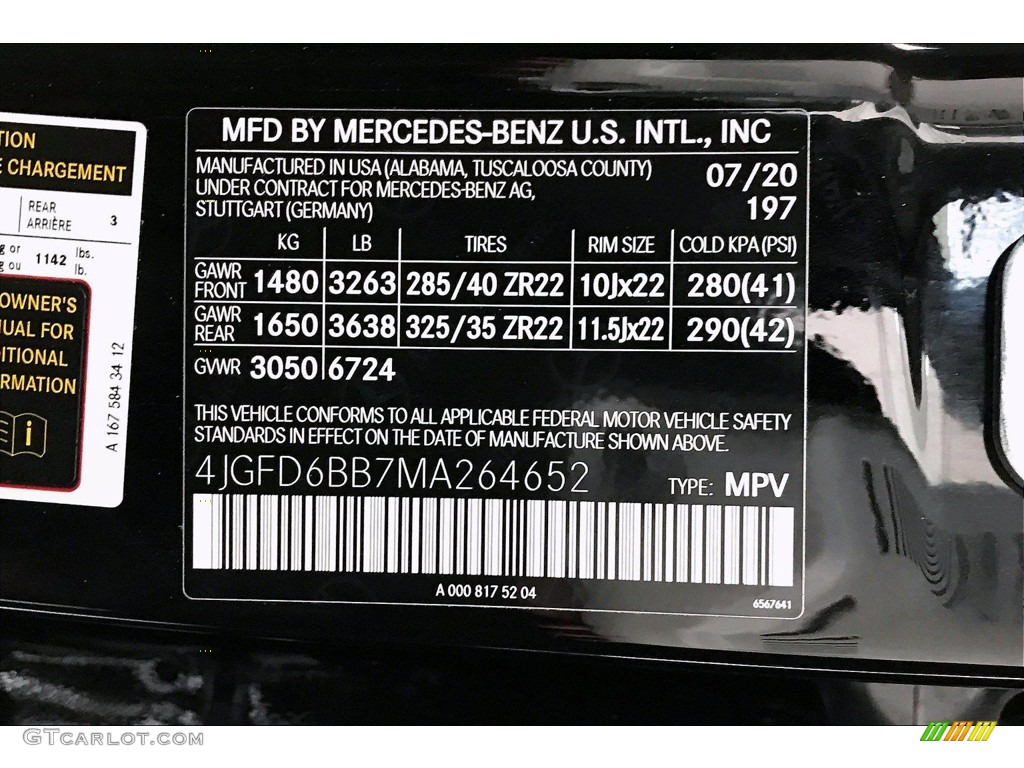 2021 GLE Color Code 197 for Obsidian Black Metallic Photo #139189576
